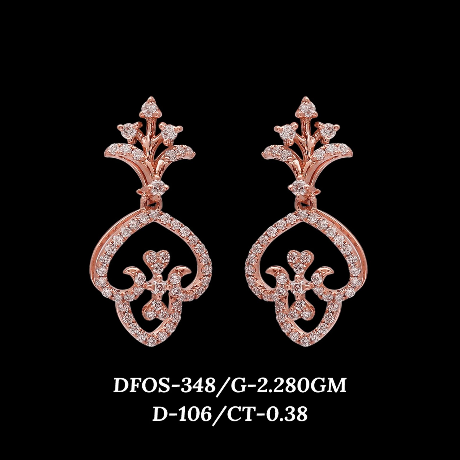 Diamond EARRING With 2.28 Gms of 18 Kt Gold and 0.38 Cts of Certified Natural Diamonds Code: MJ26ER506