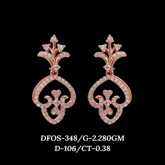 Diamond EARRING With 2.28 Gms of 18 Kt Gold and 0.38 Cts of Certified Natural Diamonds Code: MJ26ER506