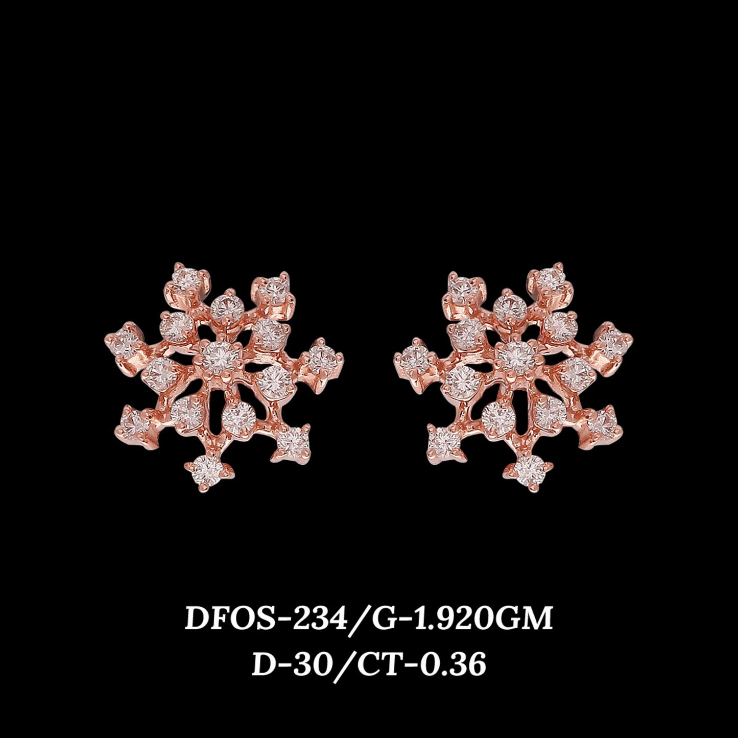 Diamond EARRING With 1.92 Gms of 18 Kt Gold and 0.36 Cts of Certified Natural Diamonds Code: MJ26ER420