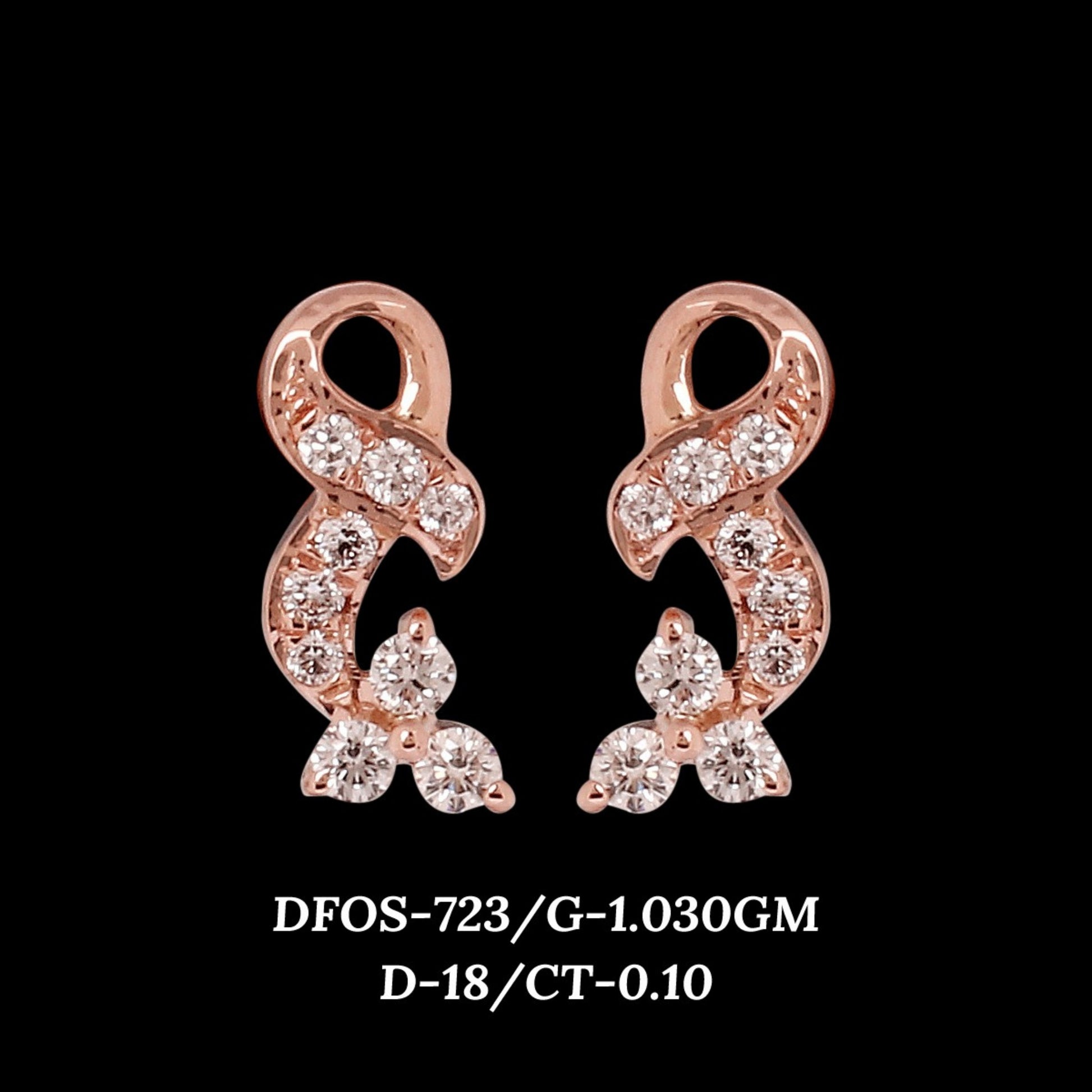 Diamond EARRING With 1.03 Gms of 18 Kt Gold and 0.1 Cts of Certified Natural Diamonds Code: MJ26ER584