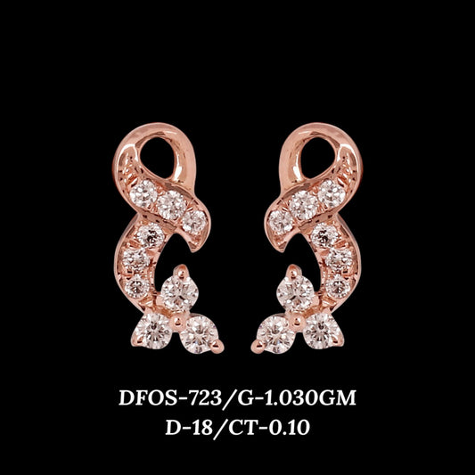 Diamond EARRING With 1.03 Gms of 18 Kt Gold and 0.1 Cts of Certified Natural Diamonds Code: MJ26ER584
