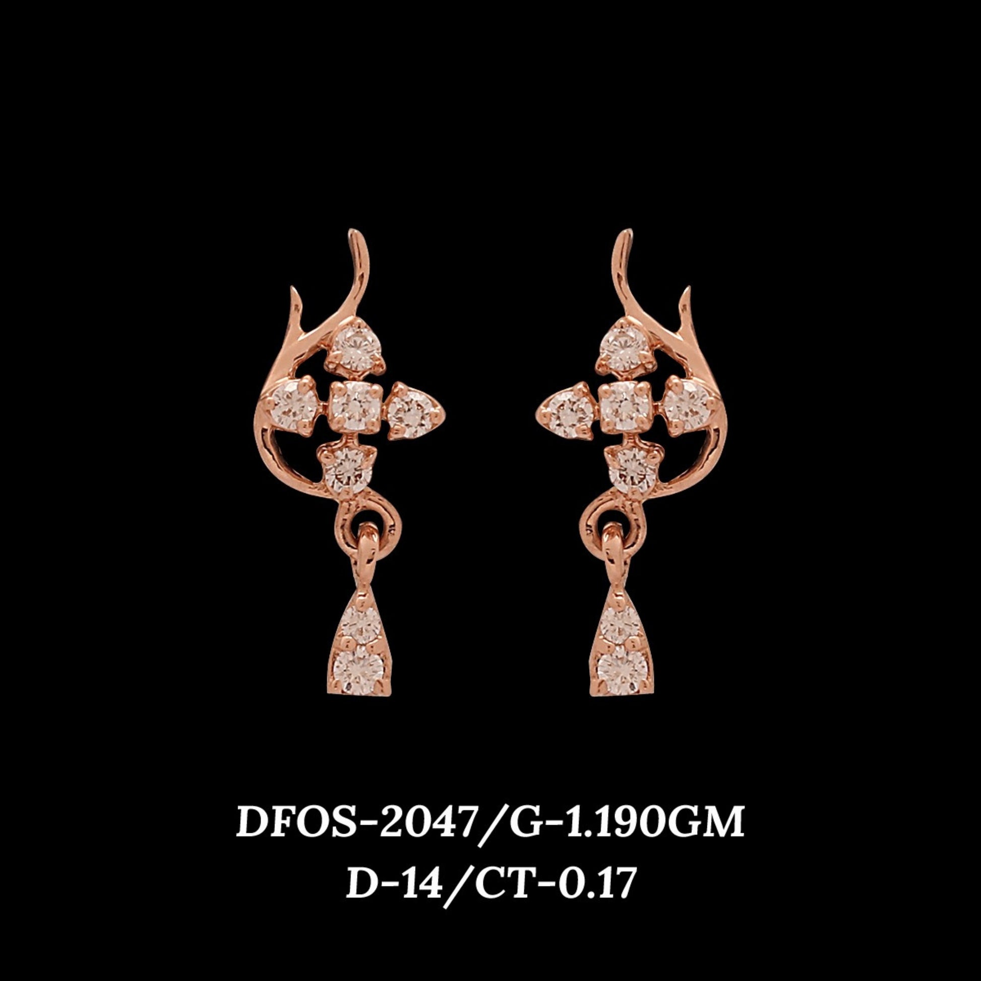 Diamond EARRING With 1.19 Gms of 18 Kt Gold and 0.17 Cts of Certified Natural Diamonds Code: MJ26ER350