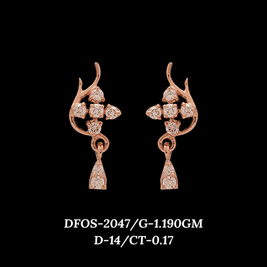 Diamond EARRING With 1.19 Gms of 18 Kt Gold and 0.17 Cts of Certified Natural Diamonds Code: MJ26ER350