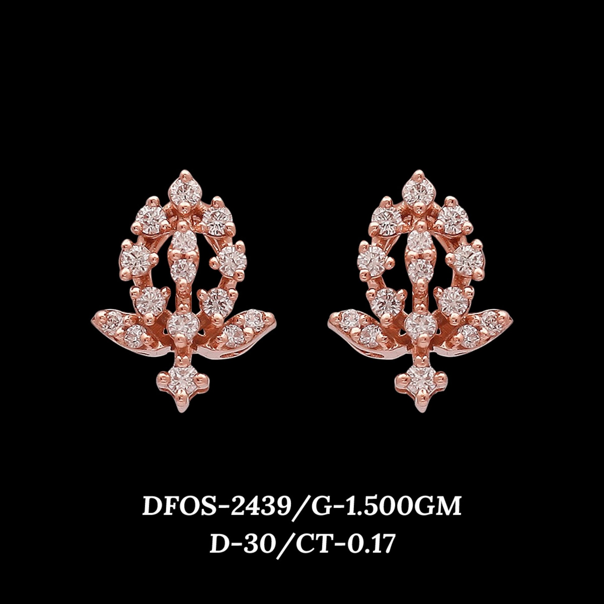 Diamond EARRING With 1.5 Gms of 18 Kt Gold and 0.17 Cts of Certified Natural Diamonds Code: MJ26ER454