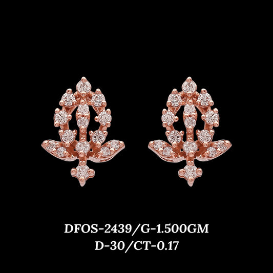 Diamond EARRING With 1.5 Gms of 18 Kt Gold and 0.17 Cts of Certified Natural Diamonds Code: MJ26ER454
