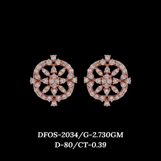 Diamond EARRING With 2.73 Gms of 18 Kt Gold and 0.39 Cts of Certified Natural Diamonds Code: MJ26ER345