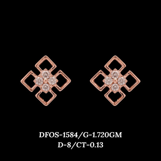 Diamond EARRING With 1.72 Gms of 18 Kt Gold and 0.13 Cts of Certified Natural Diamonds Code: MJ26ER213