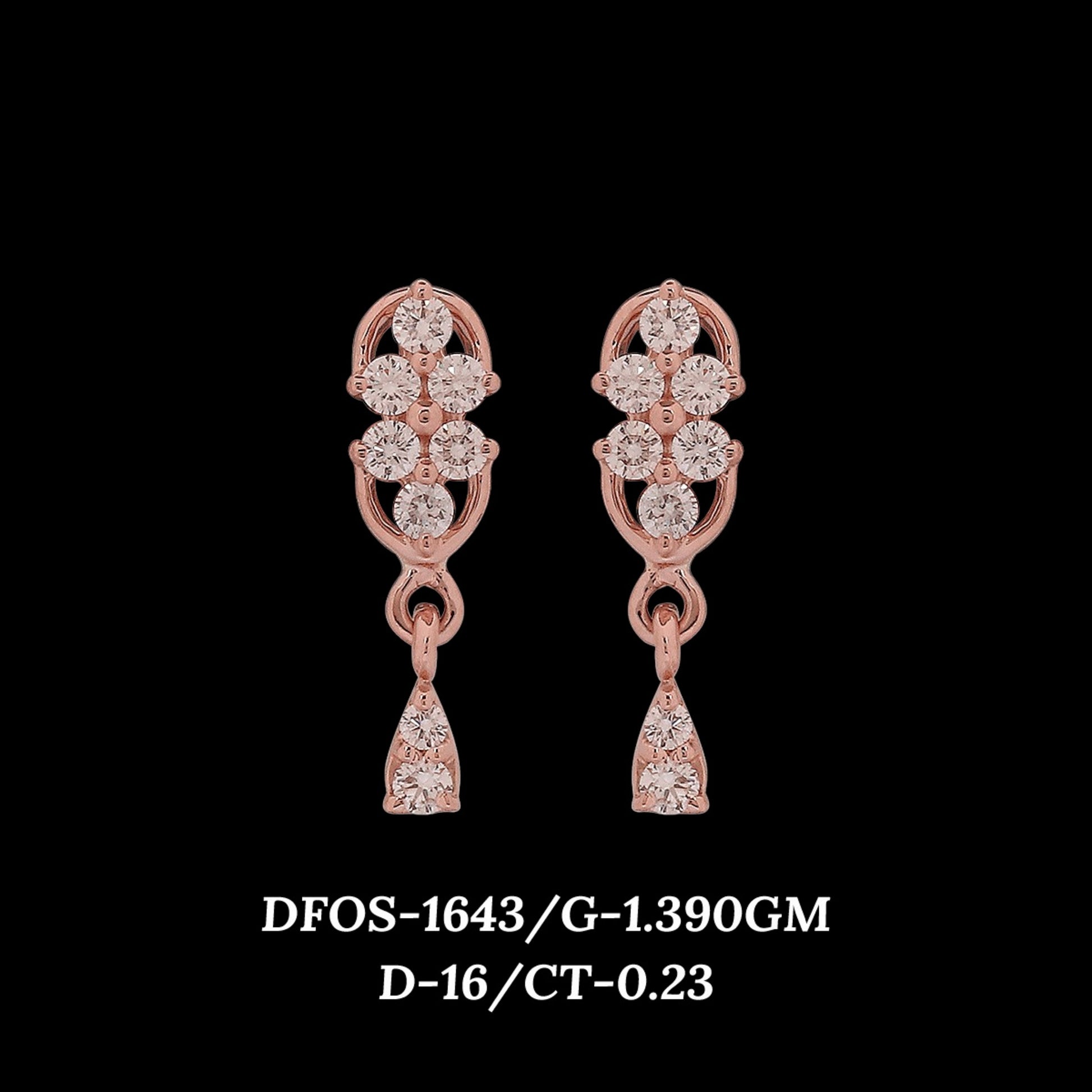 Diamond EARRING With 1.39 Gms of 18 Kt Gold and 0.23 Cts of Certified Natural Diamonds Code: MJ26ER227