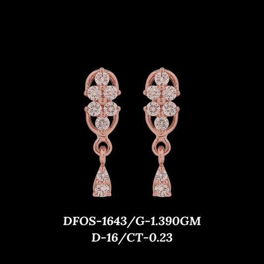Diamond EARRING With 1.39 Gms of 18 Kt Gold and 0.23 Cts of Certified Natural Diamonds Code: MJ26ER227