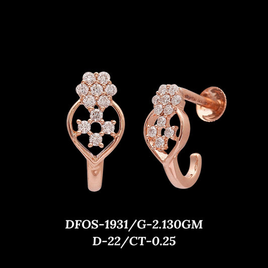 Diamond EARRING With 2.13 Gms of 18 Kt Gold and 0.25 Cts of Certified Natural Diamonds Code: MJ26ER323