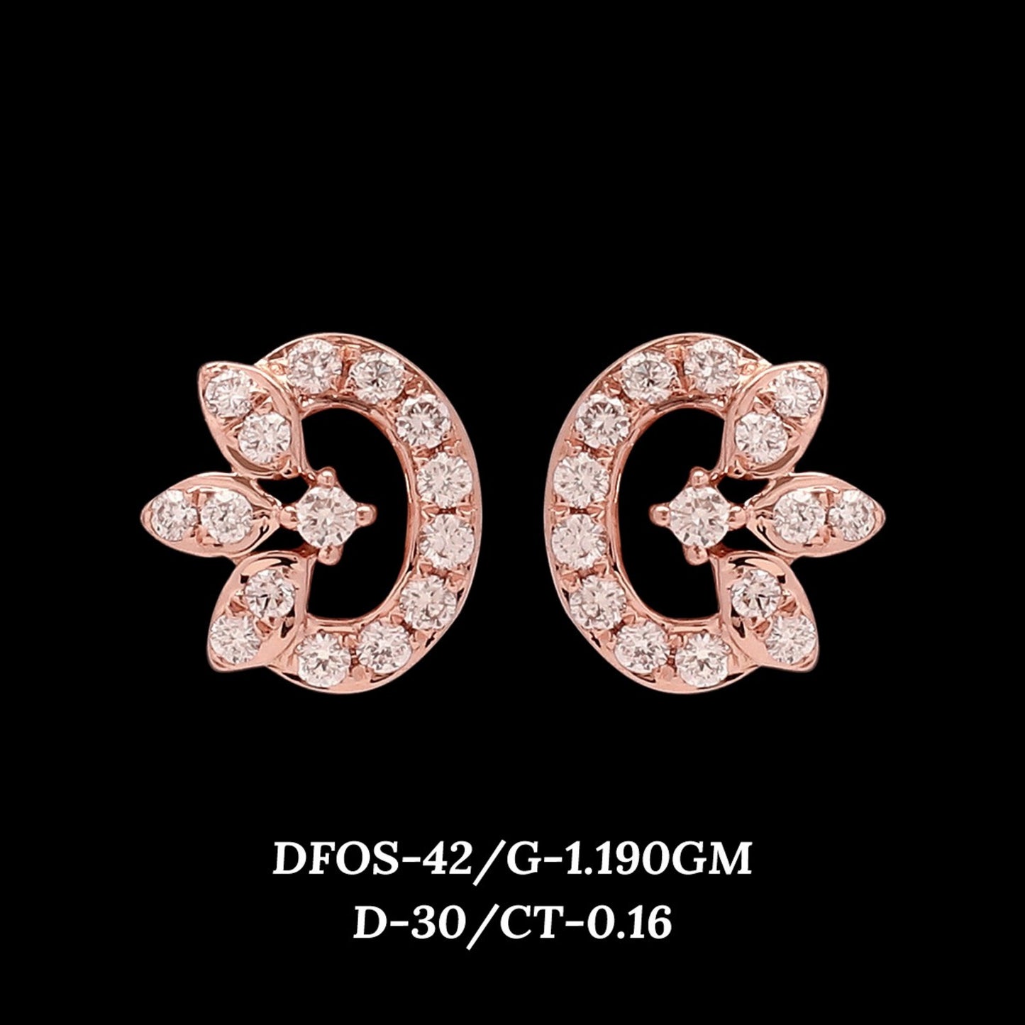 Diamond EARRING With 1.19 Gms of 18 Kt Gold and 0.16 Cts of Certified Natural Diamonds Code: MJ26ER518