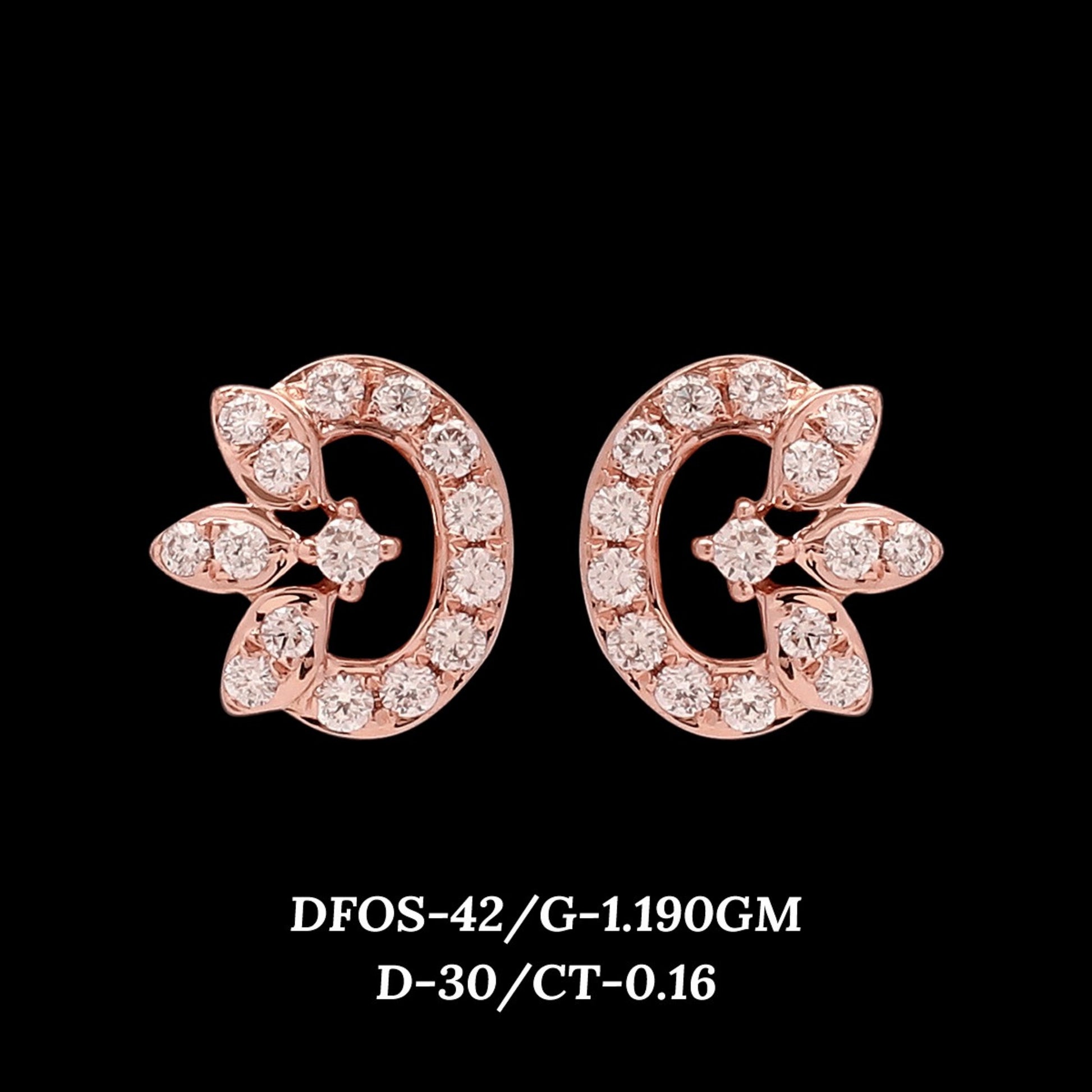 Diamond EARRING With 1.19 Gms of 18 Kt Gold and 0.16 Cts of Certified Natural Diamonds Code: MJ26ER518