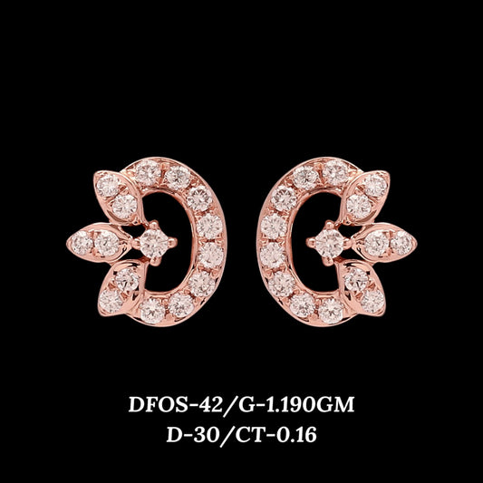 Diamond EARRING With 1.19 Gms of 18 Kt Gold and 0.16 Cts of Certified Natural Diamonds Code: MJ26ER518