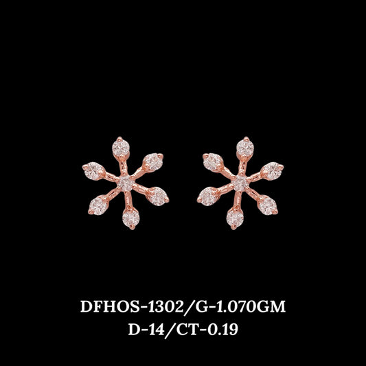 Diamond EARRING With 1.07 Gms of 18 Kt Gold and 0.19 Cts of Certified Natural Diamonds Code: MJ26ER179