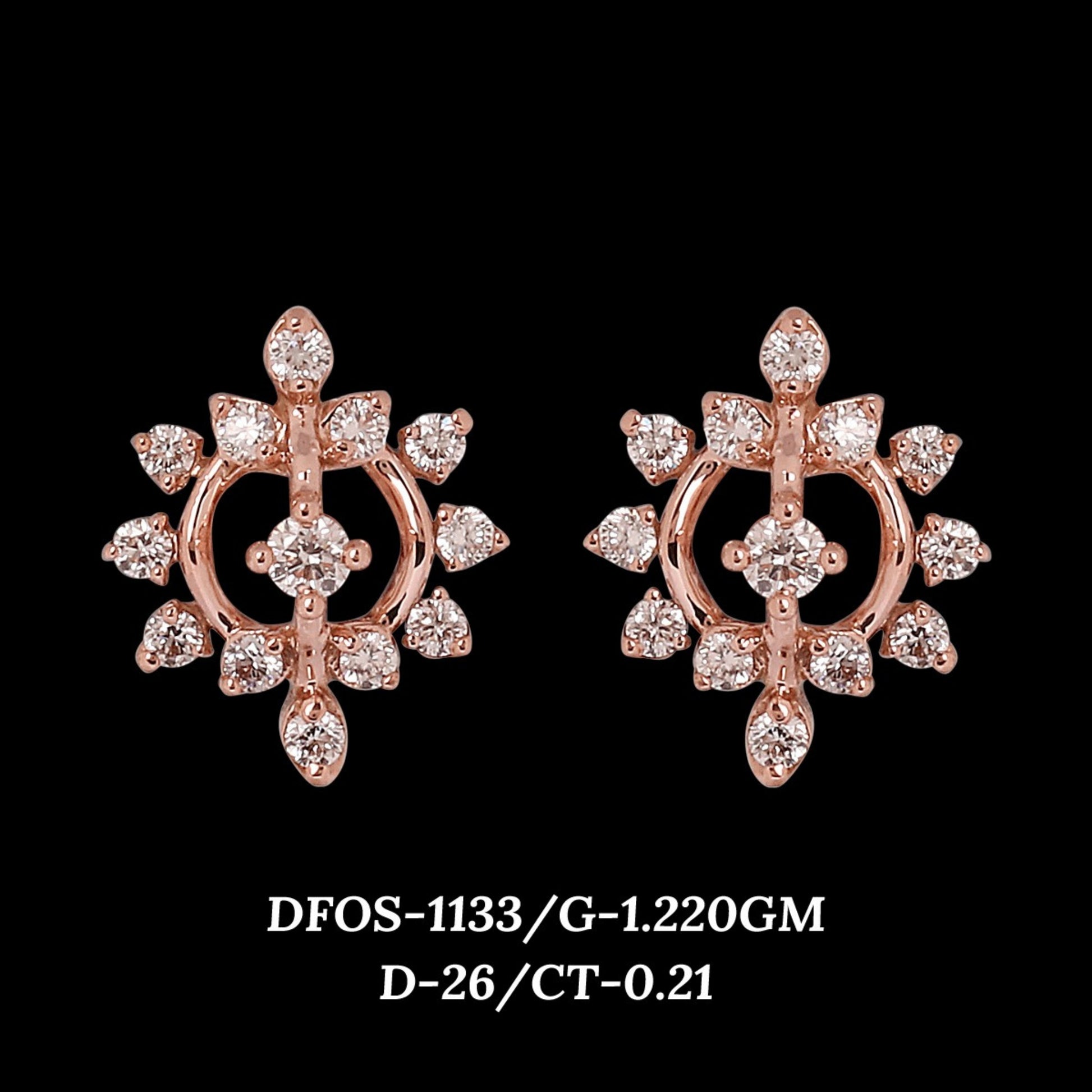 Diamond EARRING With 1.22 Gms of 18 Kt Gold and 0.21 Cts of Certified Natural Diamonds Code: MJ26ER165