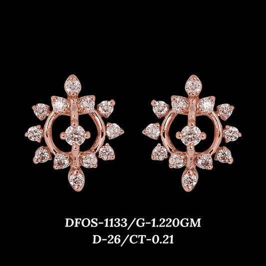 Diamond EARRING With 1.22 Gms of 18 Kt Gold and 0.21 Cts of Certified Natural Diamonds Code: MJ26ER165