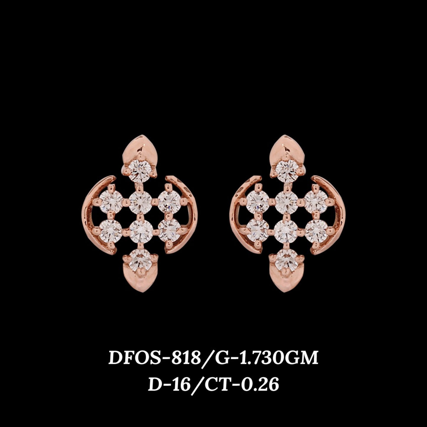 Diamond EARRING With 1.73 Gms of 18 Kt Gold and 0.26 Cts of Certified Natural Diamonds Code: MJ26ER602