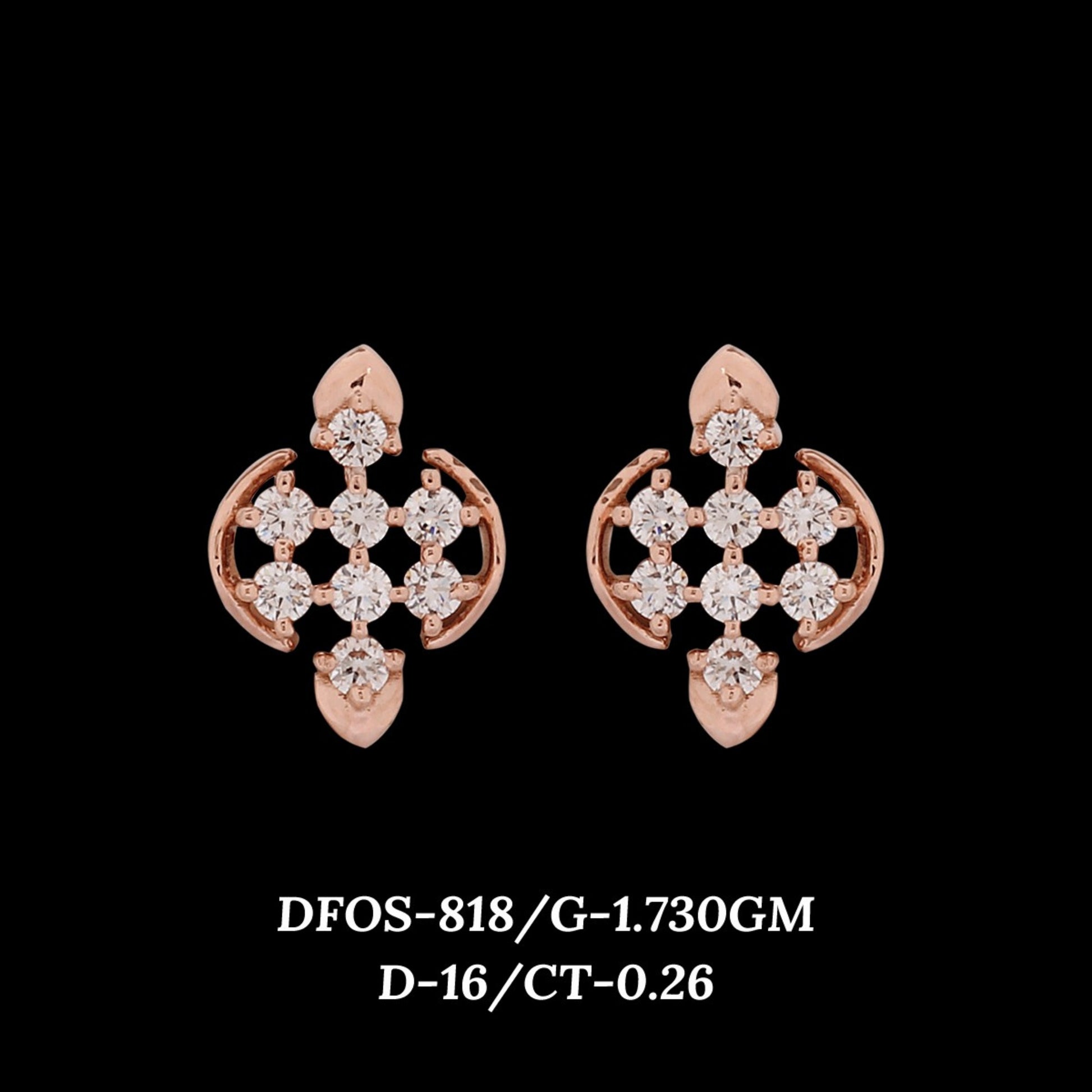 Diamond EARRING With 1.73 Gms of 18 Kt Gold and 0.26 Cts of Certified Natural Diamonds Code: MJ26ER602