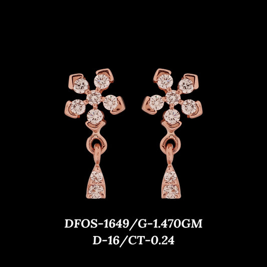 Diamond EARRING With 1.47 Gms of 18 Kt Gold and 0.24 Cts of Certified Natural Diamonds Code: MJ26ER233