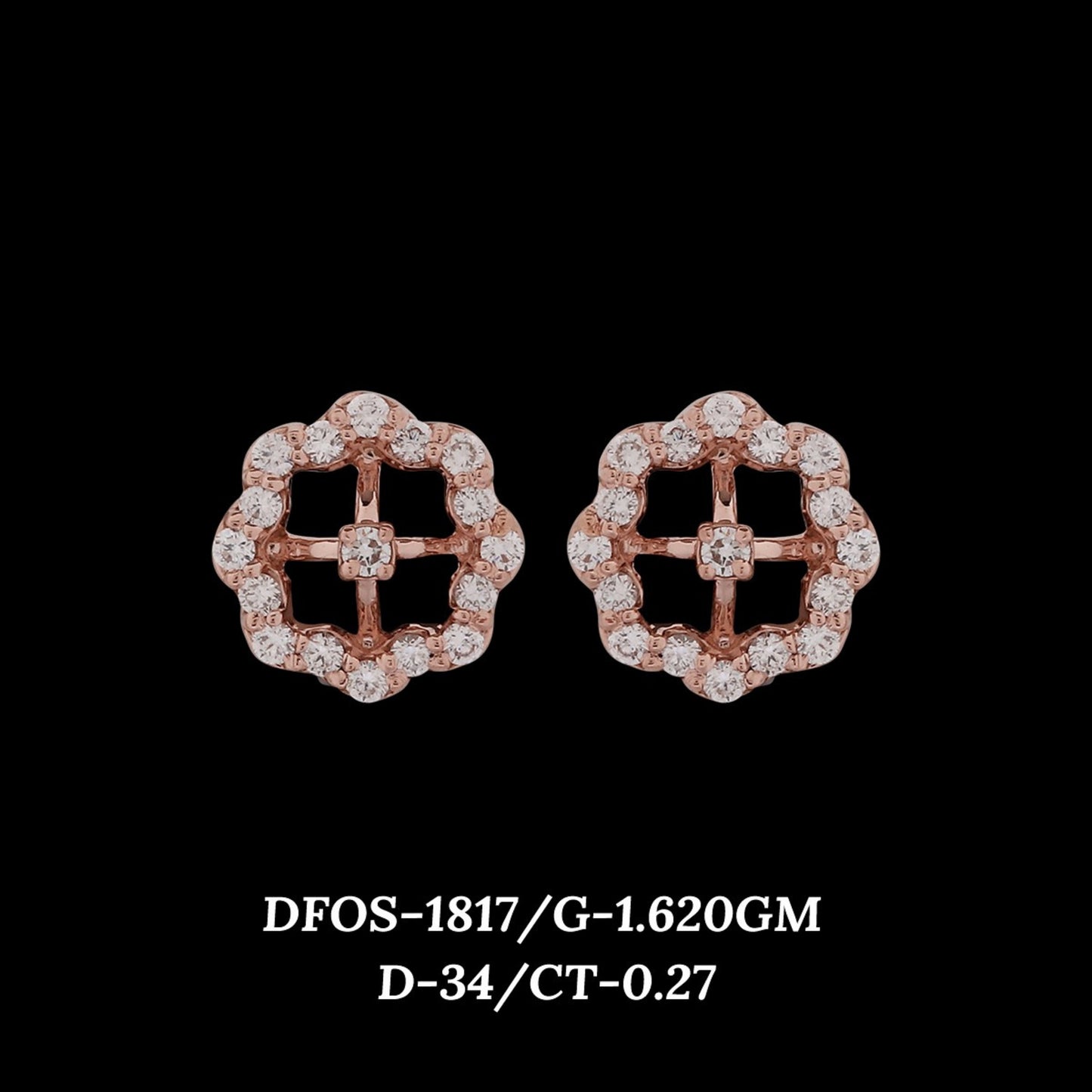 Diamond EARRING With 1.62 Gms of 18 Kt Gold and 0.27 Cts of Certified Natural Diamonds Code: MJ26ER290