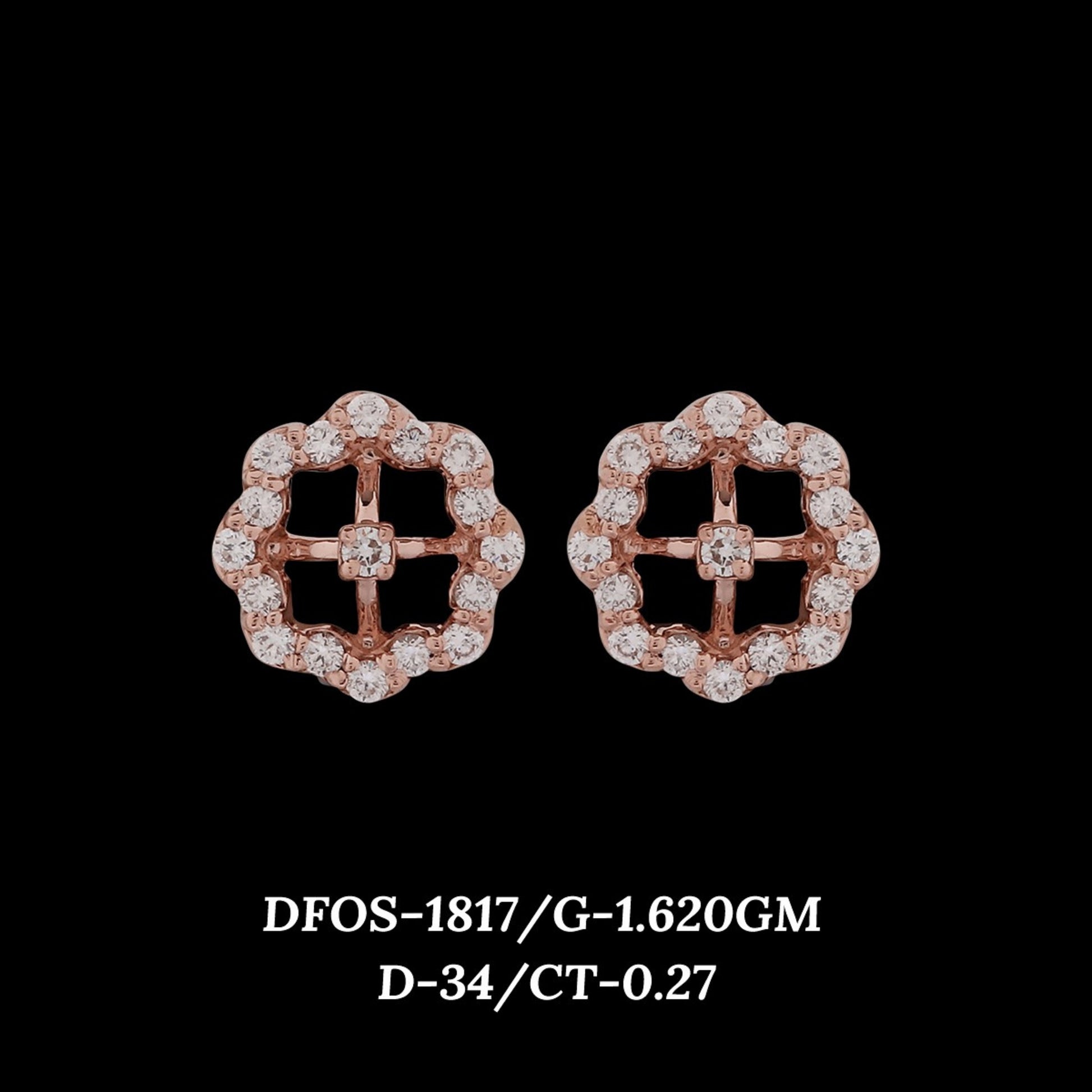 Diamond EARRING With 1.62 Gms of 18 Kt Gold and 0.27 Cts of Certified Natural Diamonds Code: MJ26ER290