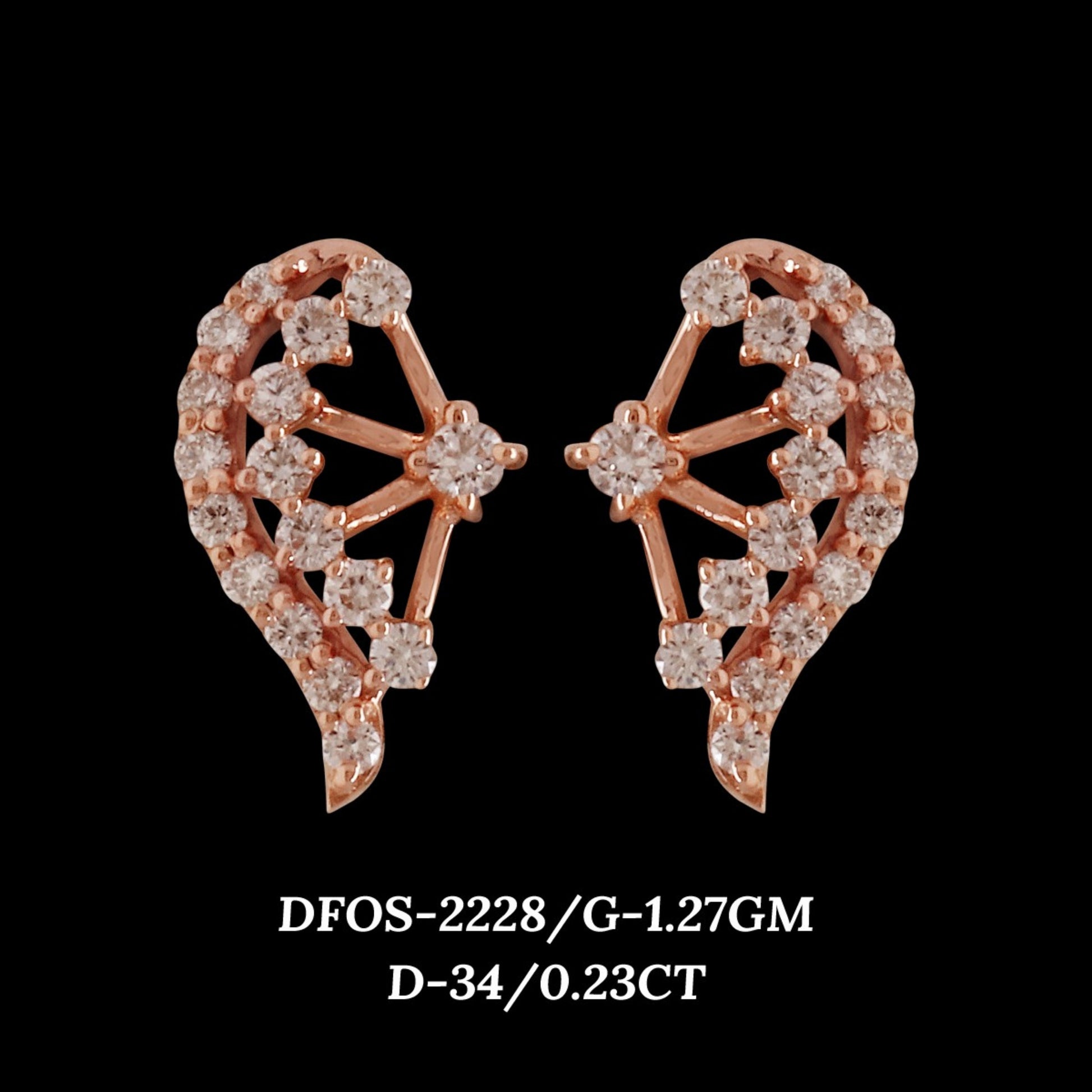 Diamond EARRING With 1.27 Gms of 18 Kt Gold and 0.23 Cts of Certified Natural Diamonds Code: MJ26ER373