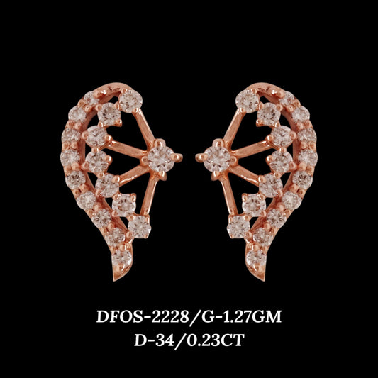 Diamond EARRING With 1.27 Gms of 18 Kt Gold and 0.23 Cts of Certified Natural Diamonds Code: MJ26ER373