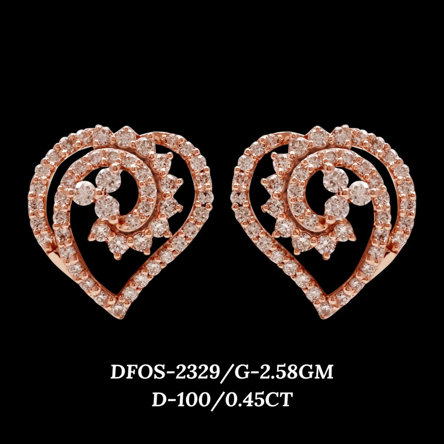 Diamond EARRING With 2.58 Gms of 18 Kt Gold and 0.45 Cts of Certified Natural Diamonds Code: MJ26ER416