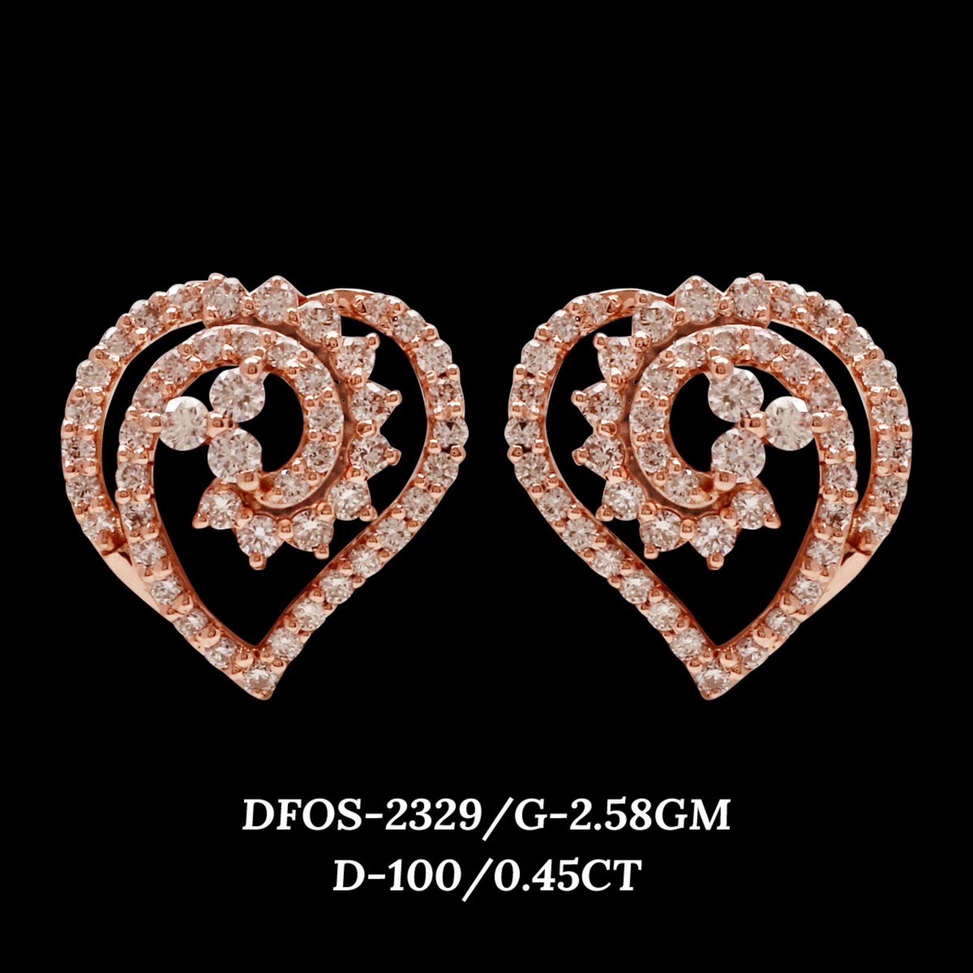 Diamond EARRING With 2.58 Gms of 18 Kt Gold and 0.45 Cts of Certified Natural Diamonds Code: MJ26ER416