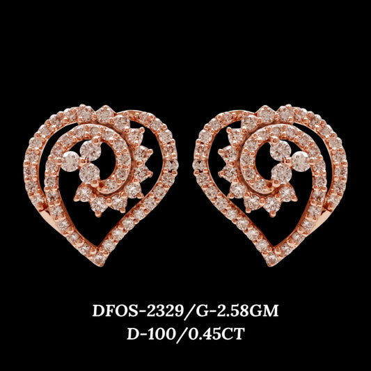 Diamond EARRING With 2.58 Gms of 18 Kt Gold and 0.45 Cts of Certified Natural Diamonds Code: MJ26ER416