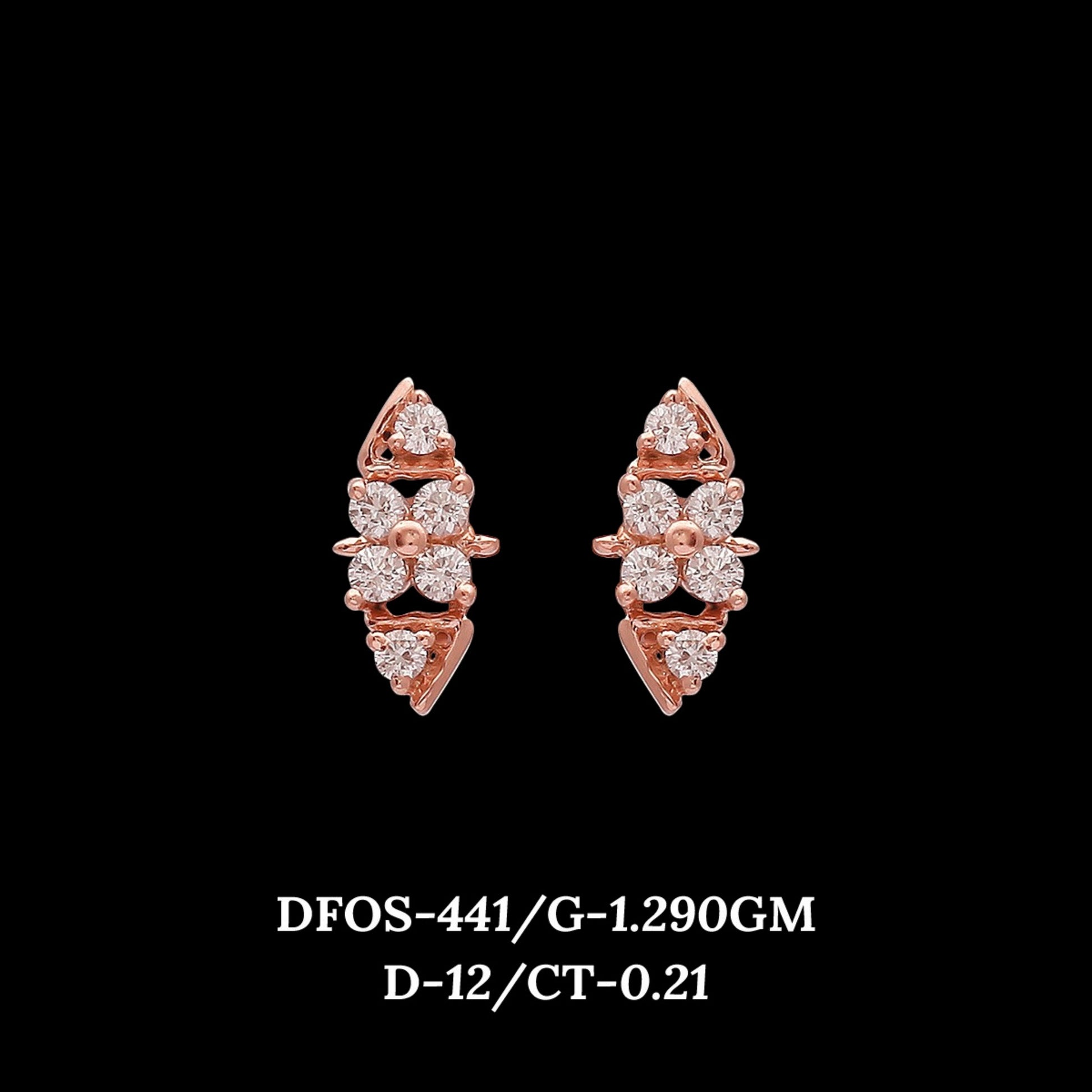 Diamond EARRING With 1.29 Gms of 18 Kt Gold and 0.21 Cts of Certified Natural Diamonds Code: MJ26ER521