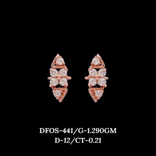 Diamond EARRING With 1.29 Gms of 18 Kt Gold and 0.21 Cts of Certified Natural Diamonds Code: MJ26ER521