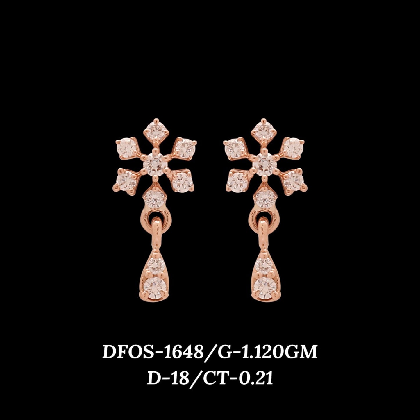 Diamond EARRING With 1.12 Gms of 18 Kt Gold and 0.21 Cts of Certified Natural Diamonds Code: MJ26ER232