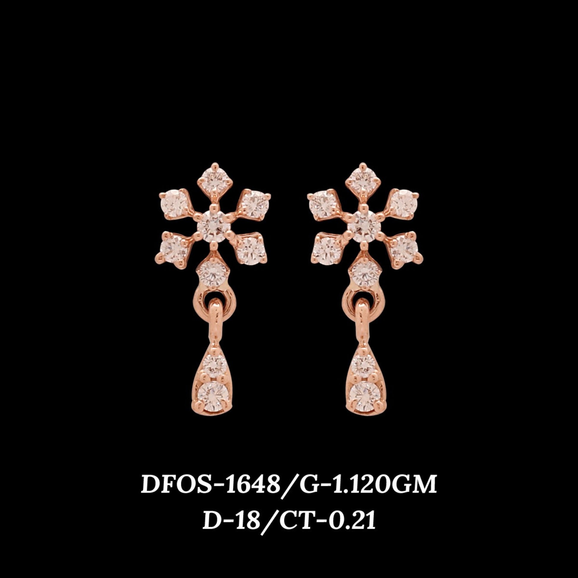 Diamond EARRING With 1.12 Gms of 18 Kt Gold and 0.21 Cts of Certified Natural Diamonds Code: MJ26ER232
