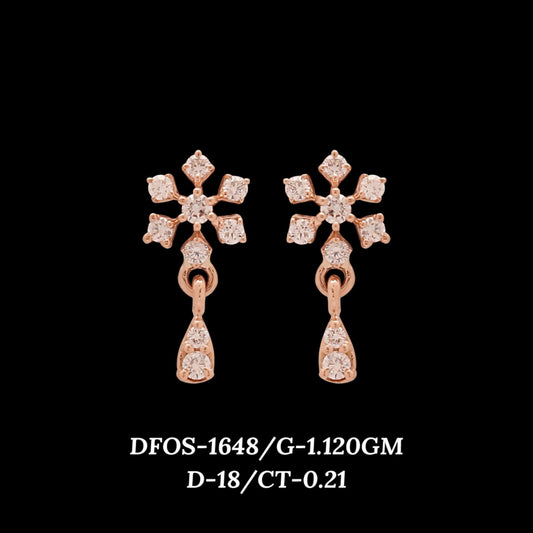 Diamond EARRING With 1.12 Gms of 18 Kt Gold and 0.21 Cts of Certified Natural Diamonds Code: MJ26ER232