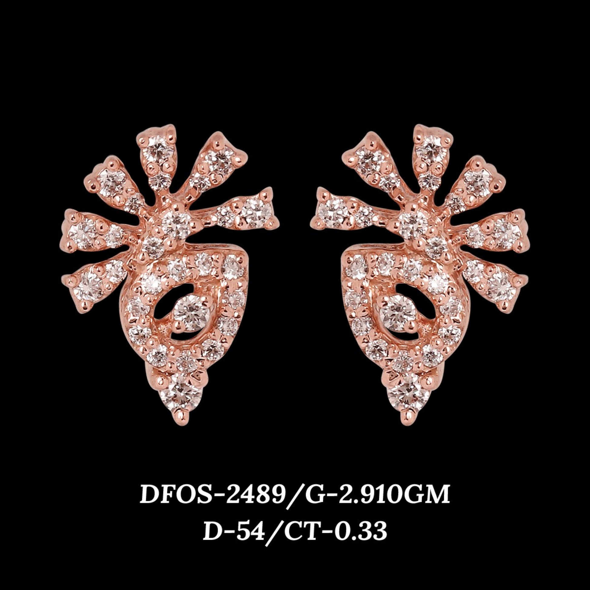 Diamond EARRING With 2.91 Gms of 18 Kt Gold and 0.33 Cts of Certified Natural Diamonds Code: MJ26ER463