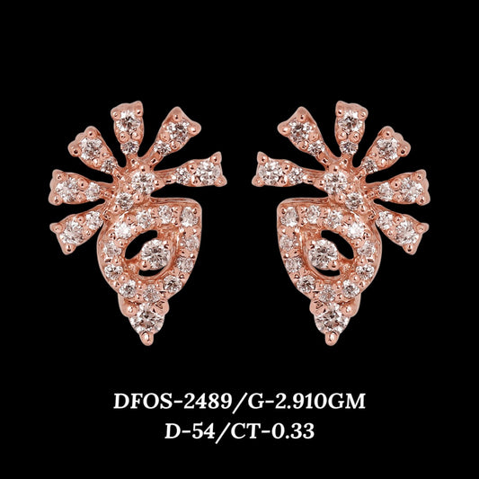 Diamond EARRING With 2.91 Gms of 18 Kt Gold and 0.33 Cts of Certified Natural Diamonds Code: MJ26ER463