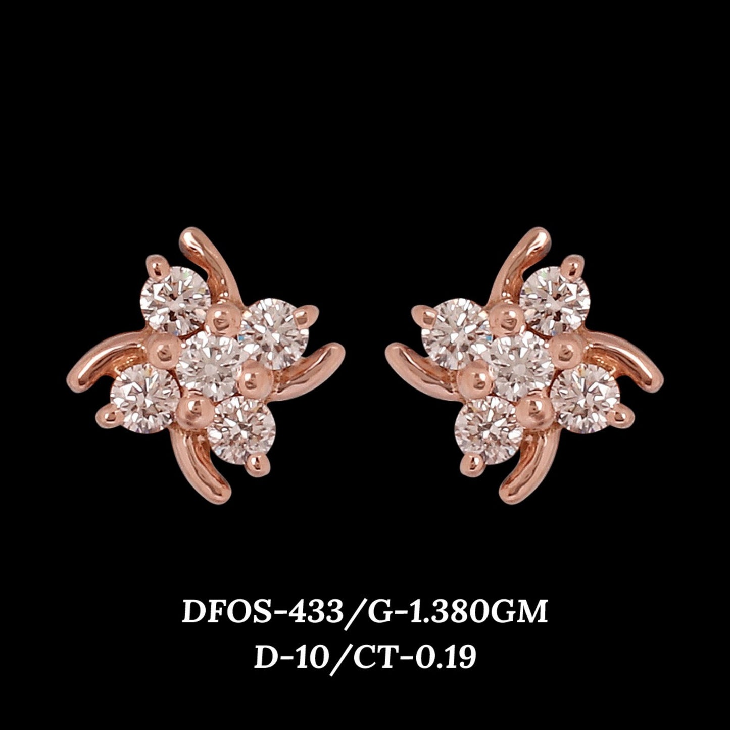 Diamond EARRING With 1.38 Gms of 18 Kt Gold and 0.19 Cts of Certified Natural Diamonds Code: MJ26ER520
