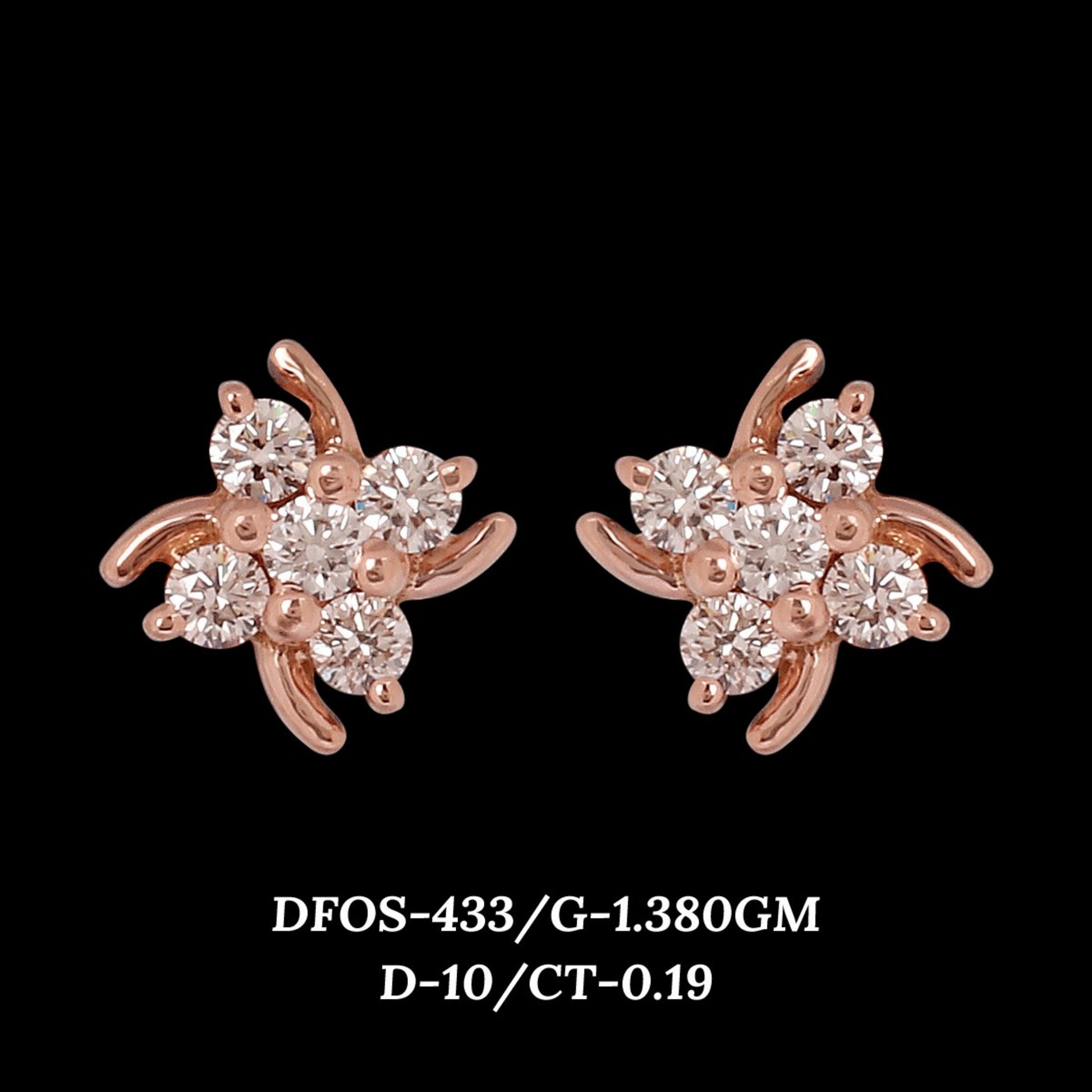 Diamond EARRING With 1.38 Gms of 18 Kt Gold and 0.19 Cts of Certified Natural Diamonds Code: MJ26ER520