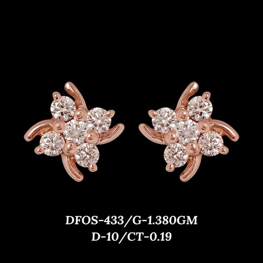 Diamond EARRING With 1.38 Gms of 18 Kt Gold and 0.19 Cts of Certified Natural Diamonds Code: MJ26ER520
