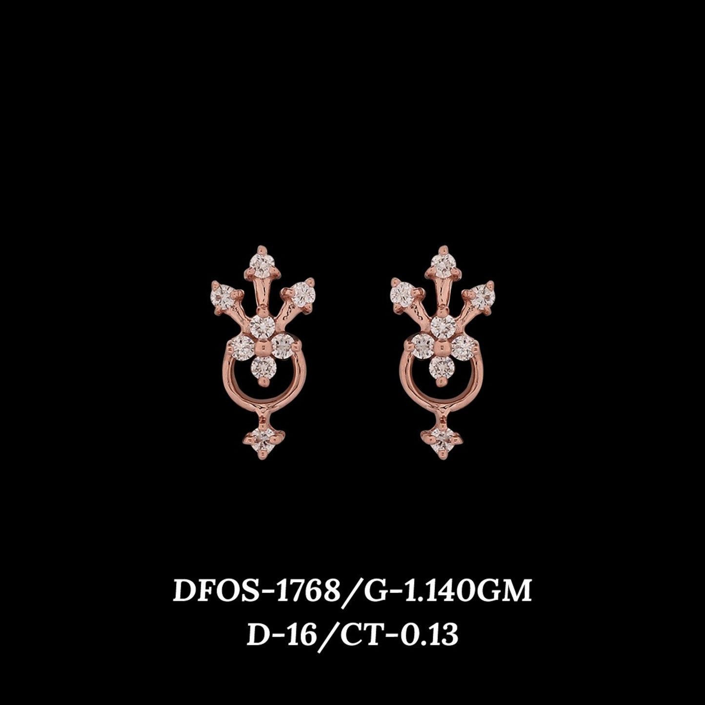 Diamond EARRING With 1.14 Gms of 18 Kt Gold and 0.13 Cts of Certified Natural Diamonds Code: MJ26ER260