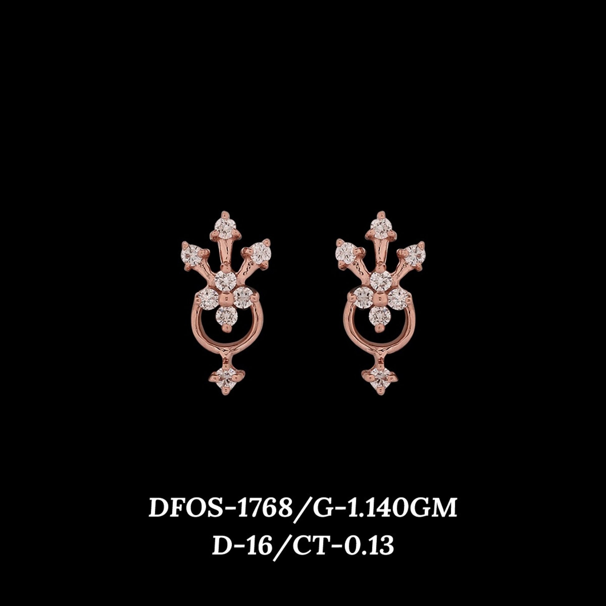 Diamond EARRING With 1.14 Gms of 18 Kt Gold and 0.13 Cts of Certified Natural Diamonds Code: MJ26ER260