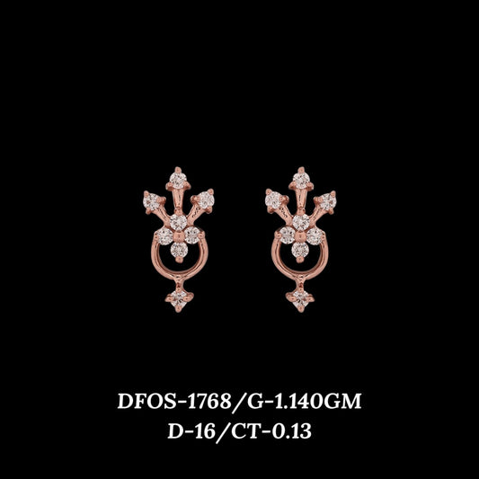 Diamond EARRING With 1.14 Gms of 18 Kt Gold and 0.13 Cts of Certified Natural Diamonds Code: MJ26ER260