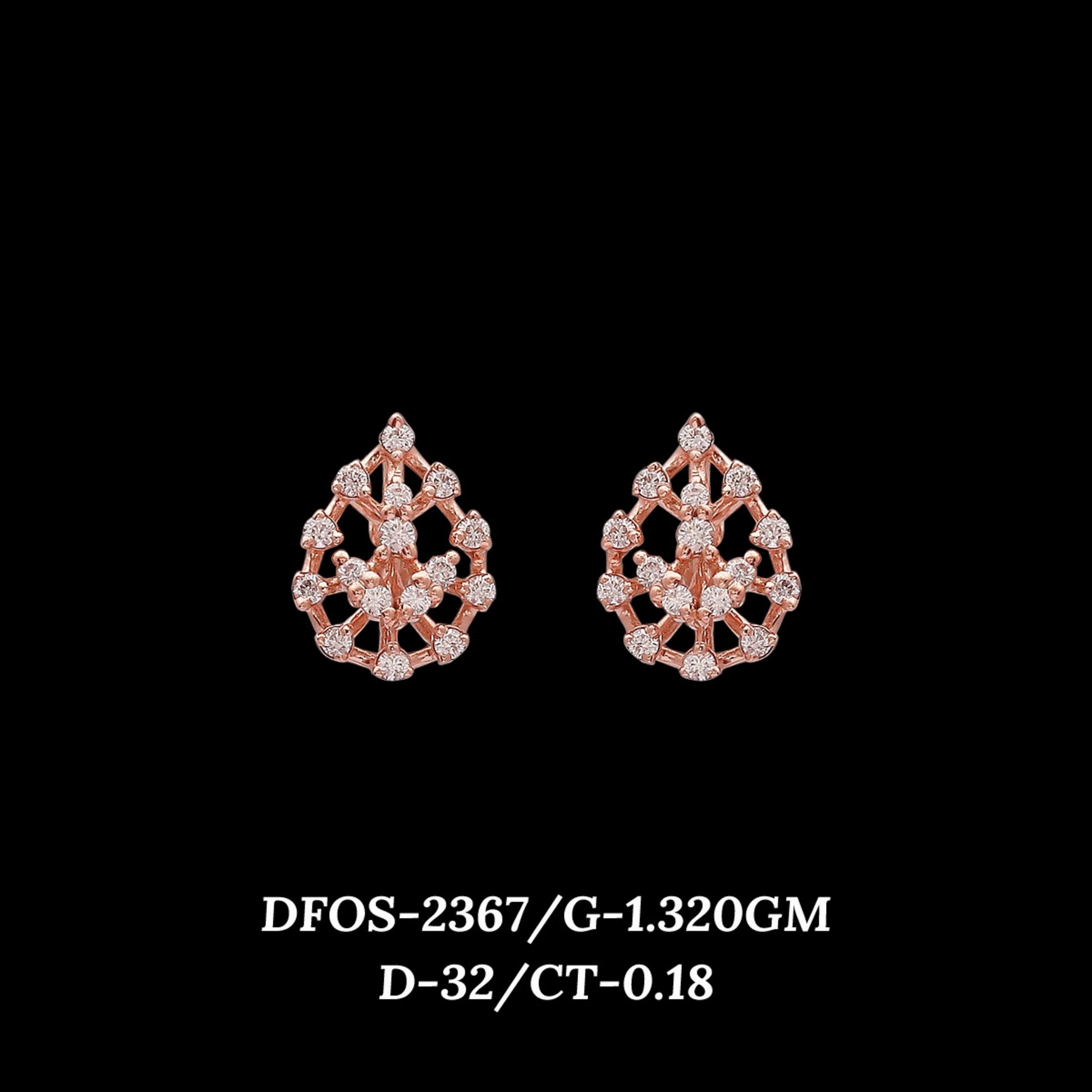 Diamond EARRING With 1.32 Gms of 18 Kt Gold and 0.18 Cts of Certified Natural Diamonds Code: MJ26ER431