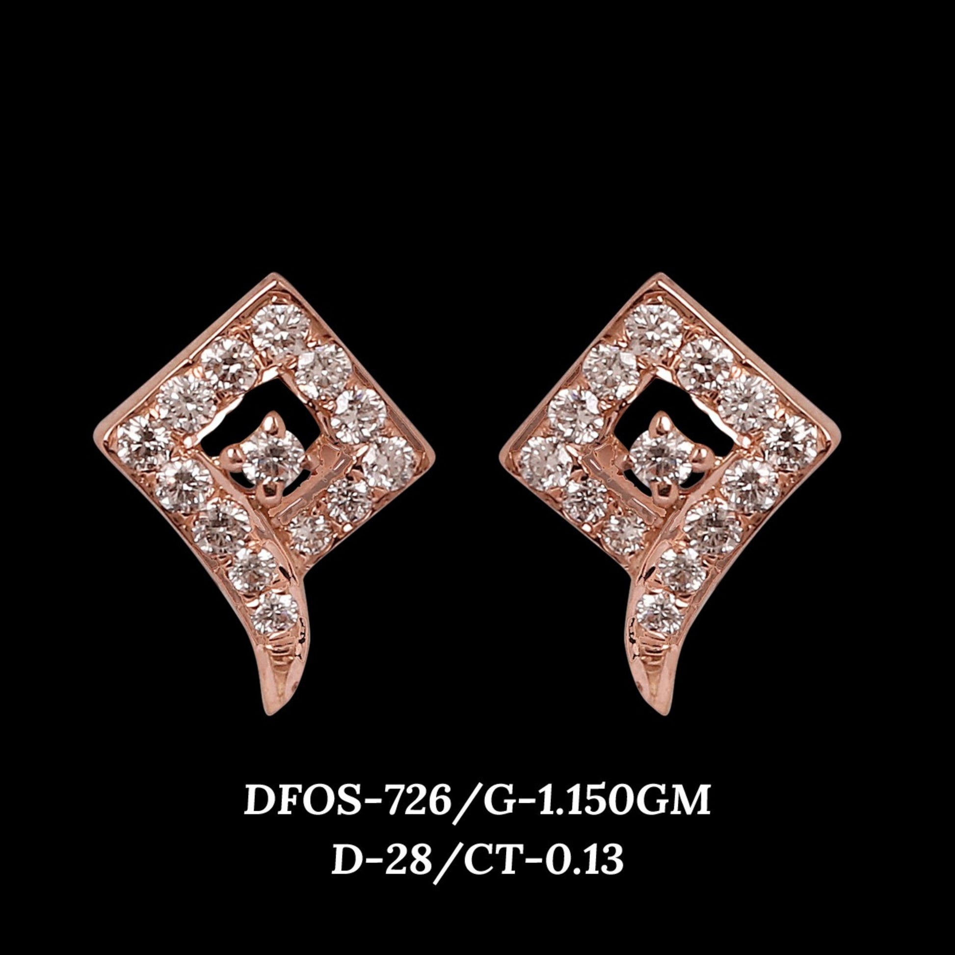 Diamond EARRING With 1.15 Gms of 18 Kt Gold and 0.13 Cts of Certified Natural Diamonds Code: MJ26ER585