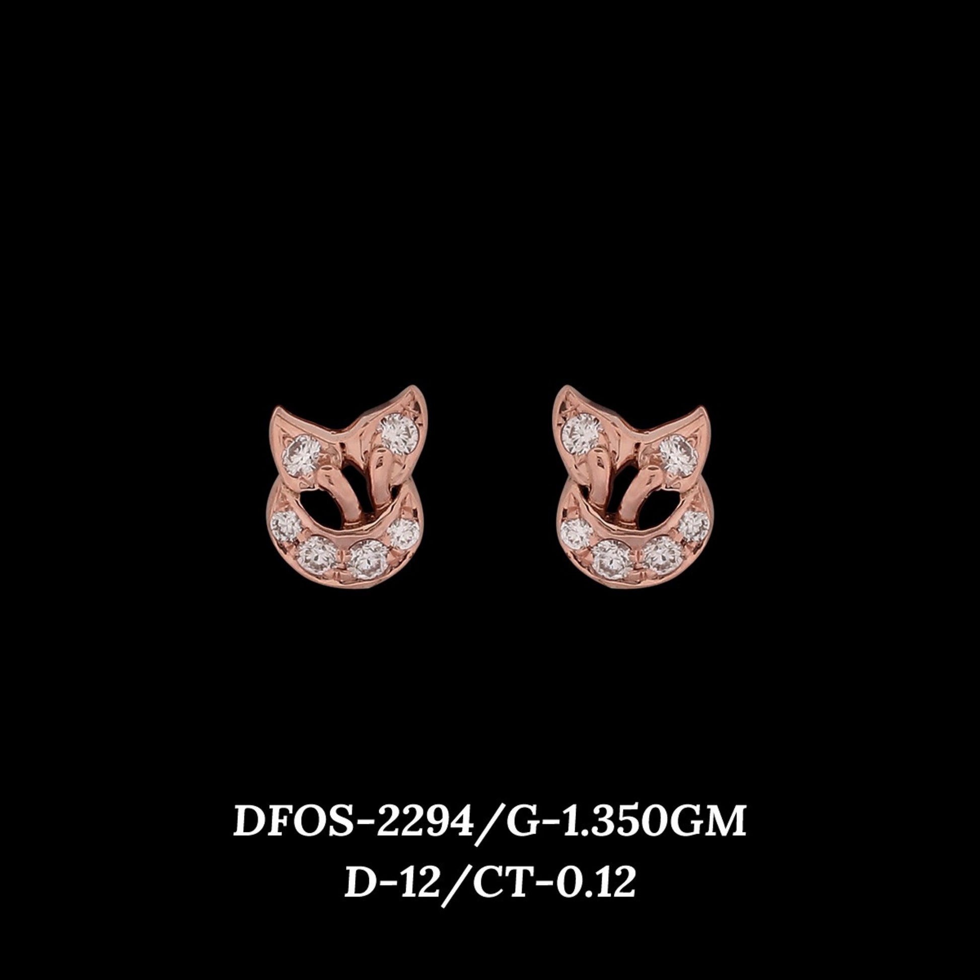 Diamond EARRING With 1.35 Gms of 18 Kt Gold and 0.12 Cts of Certified Natural Diamonds Code: MJ26ER398