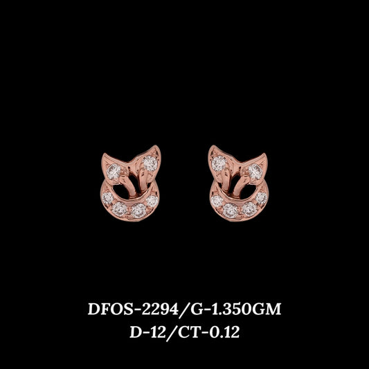 Diamond EARRING With 1.35 Gms of 18 Kt Gold and 0.12 Cts of Certified Natural Diamonds Code: MJ26ER398