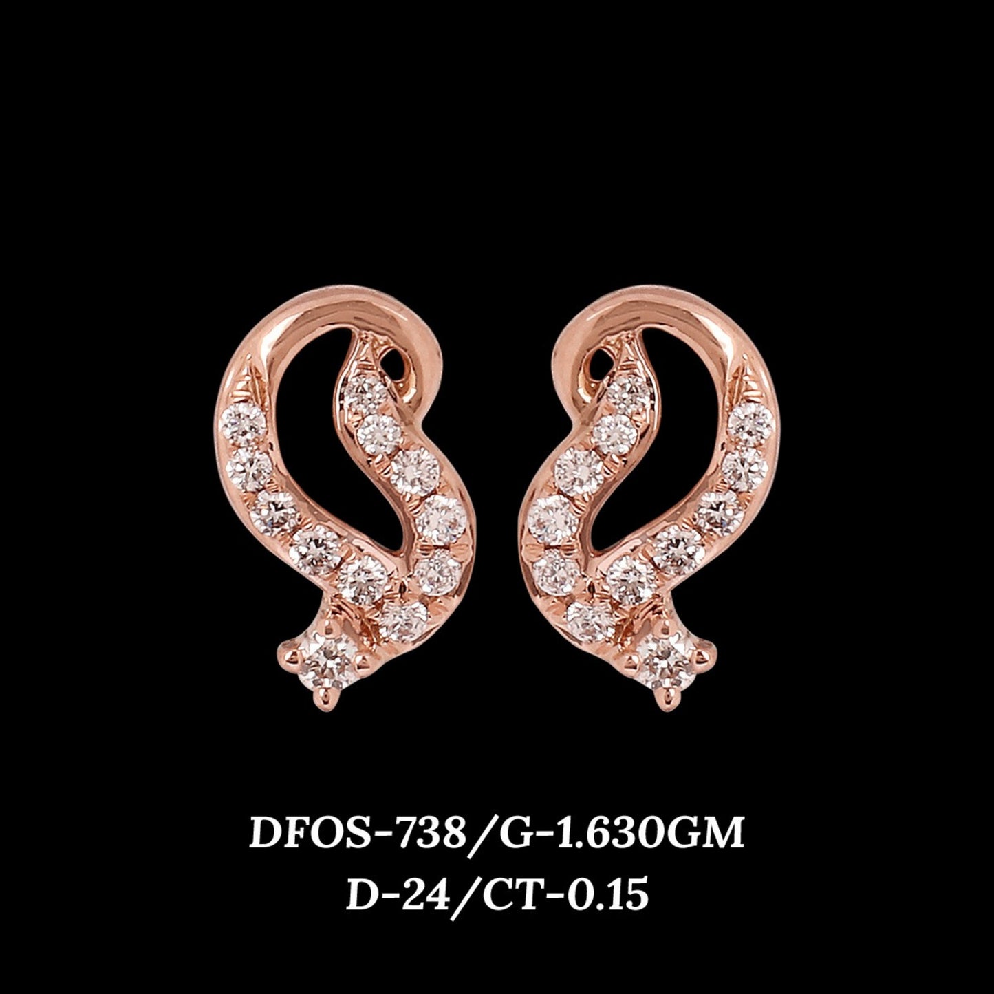 Diamond EARRING With 1.63 Gms of 18 Kt Gold and 0.15 Cts of Certified Natural Diamonds Code: MJ26ER590