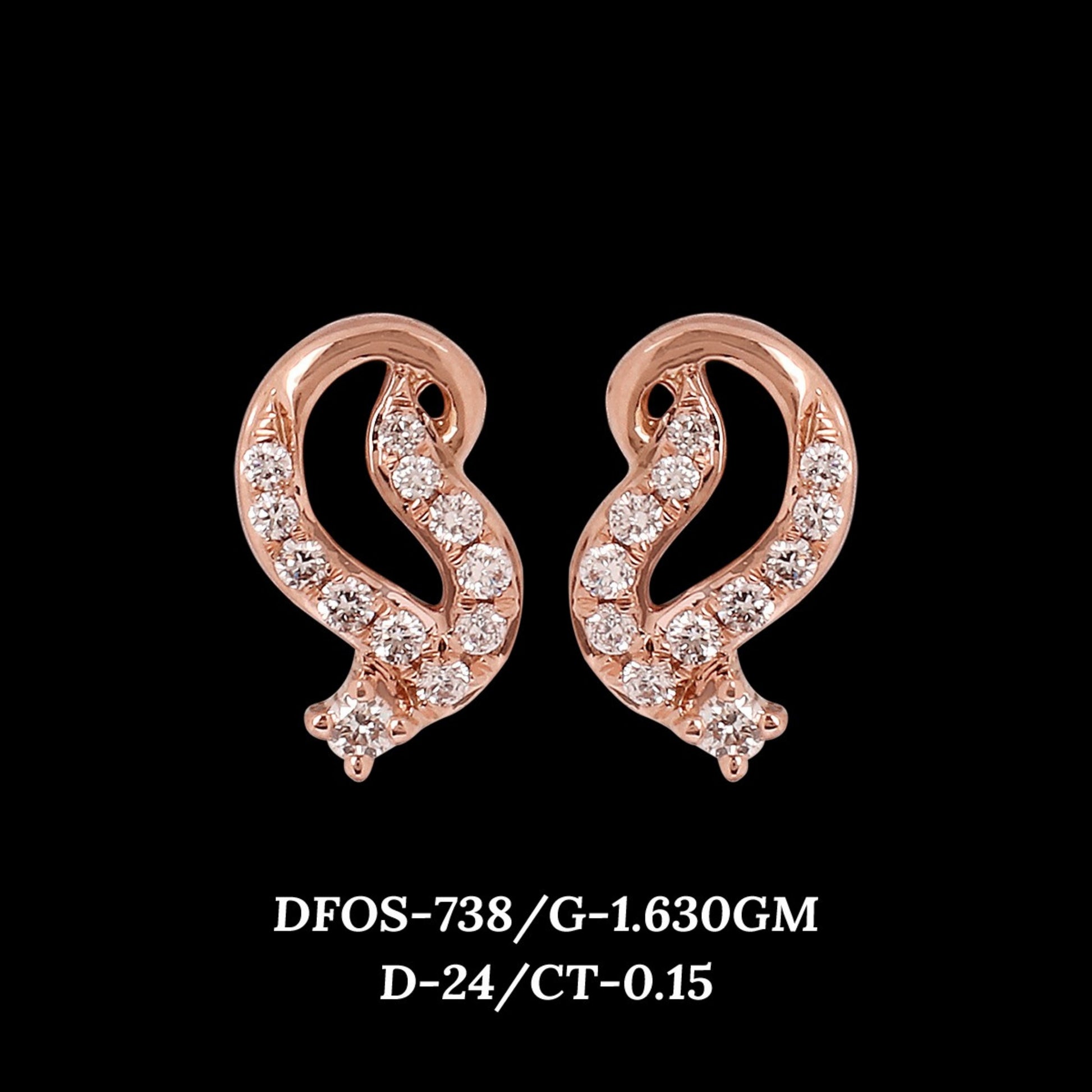 Diamond EARRING With 1.63 Gms of 18 Kt Gold and 0.15 Cts of Certified Natural Diamonds Code: MJ26ER590