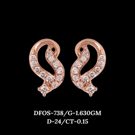 Diamond EARRING With 1.63 Gms of 18 Kt Gold and 0.15 Cts of Certified Natural Diamonds Code: MJ26ER590